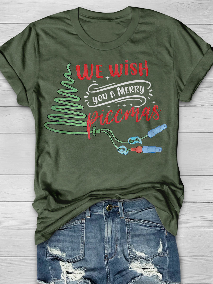 Christmas Vascular Access Print Short Sleeve T-shirt