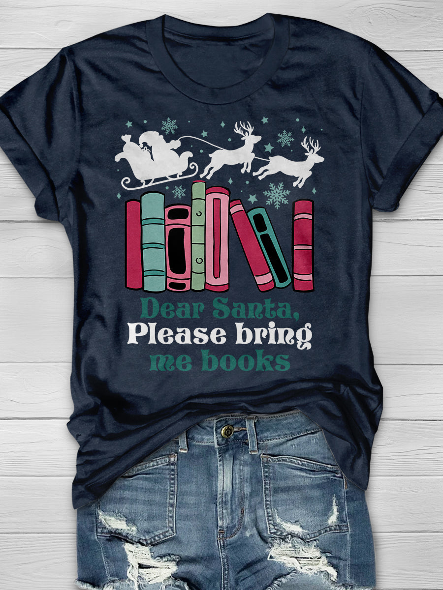 Books Christmas Print Graphic T-shirts
