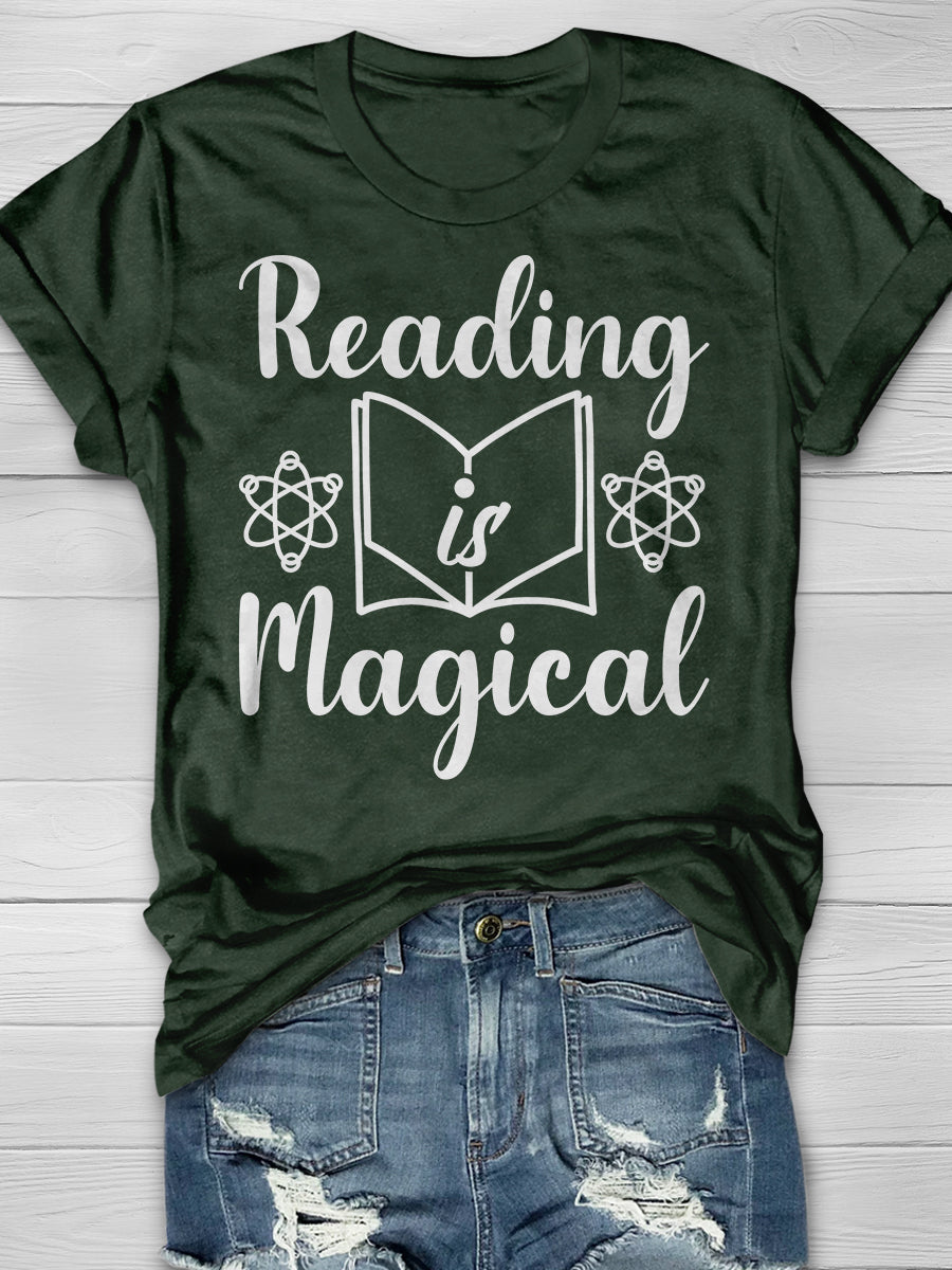 Reading Is Magical Print Graphic T-shirts