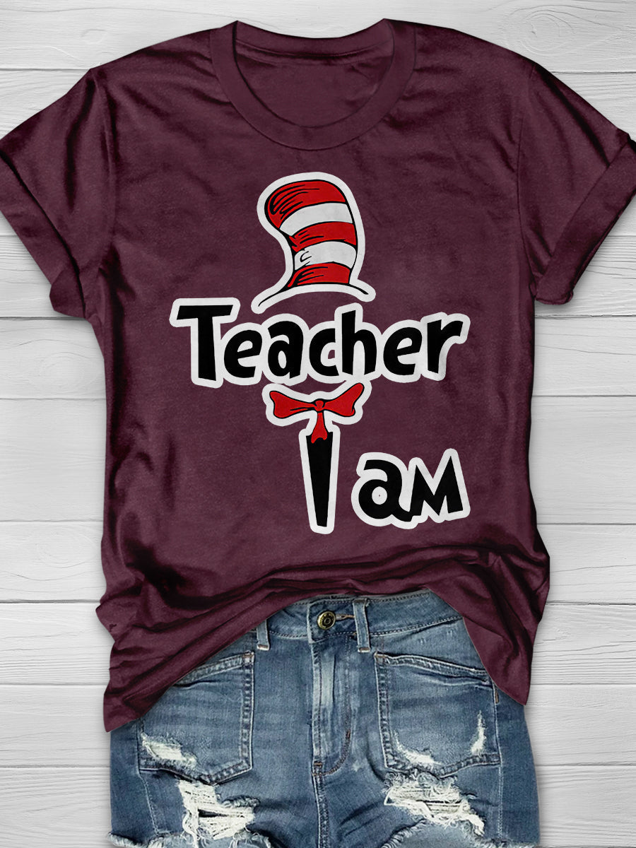 I Am Teacher Print Graphic T-shirts