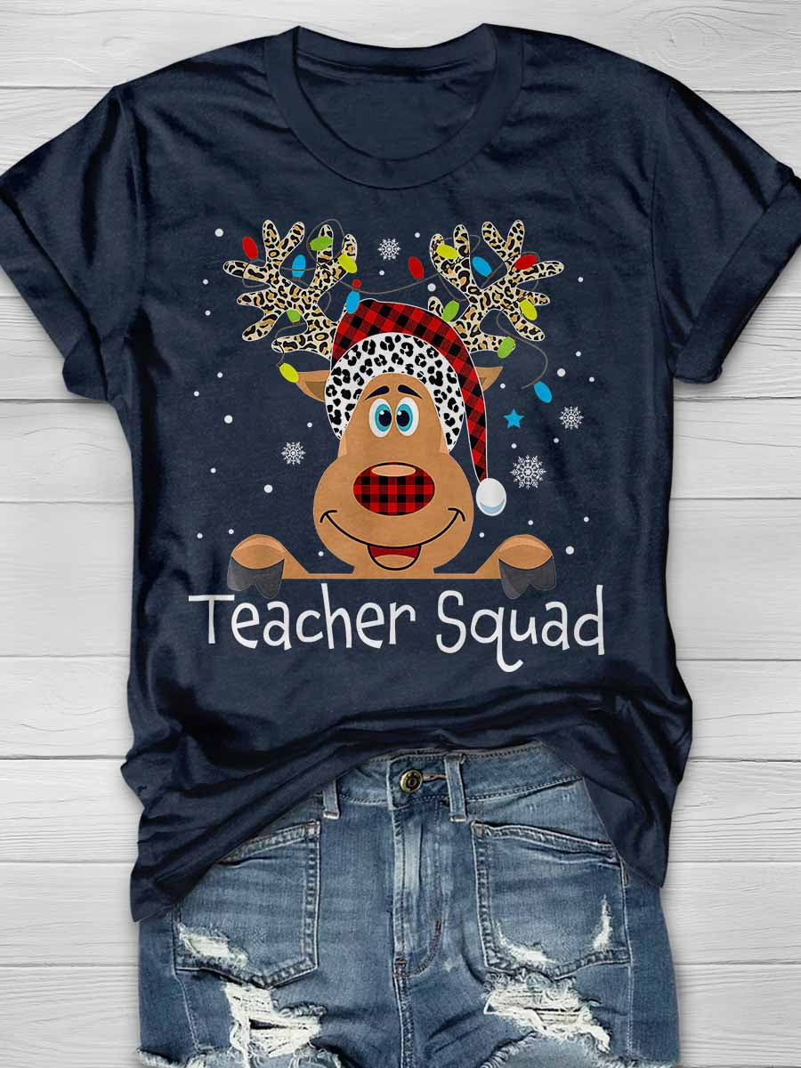 Teacher Squad Print Graphic T-shirts