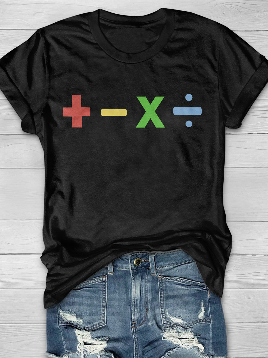 Great Teacher Math Print Graphic T-shirts
