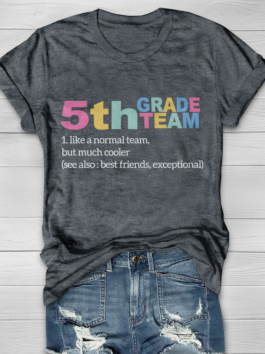 5th Grade Teacher Print Short Sleeve T-shirt