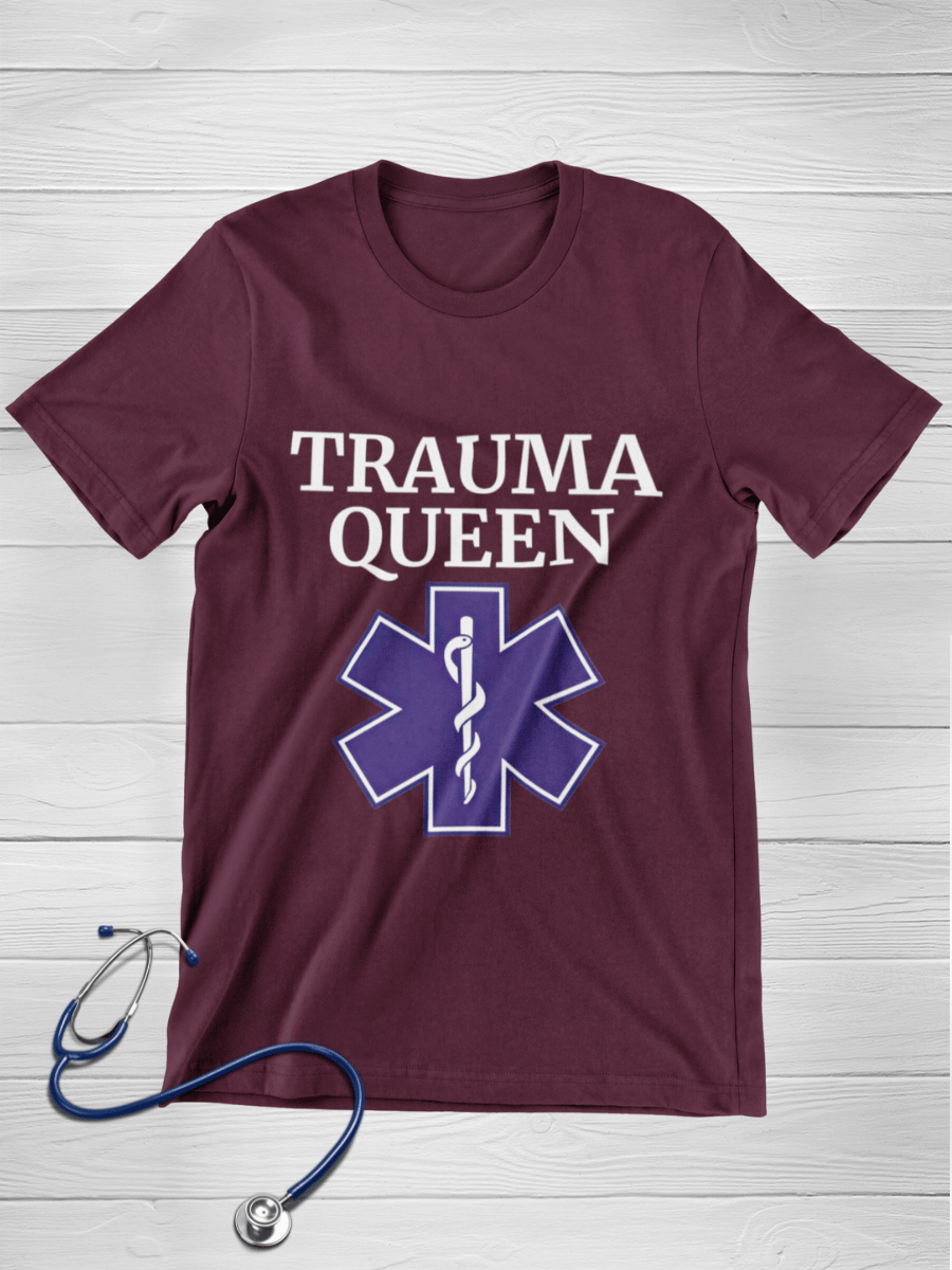Trauma Queen Nurse Graphic T-shirt