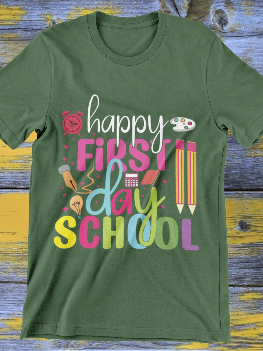 Teacher Happy First Day Of School Graphic T-shirt