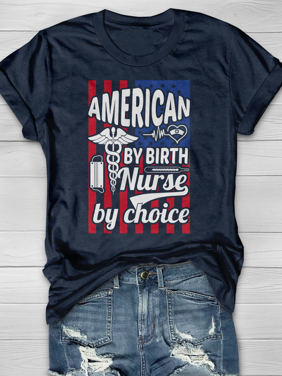 American Nurse Print Short Sleeve T-shirt