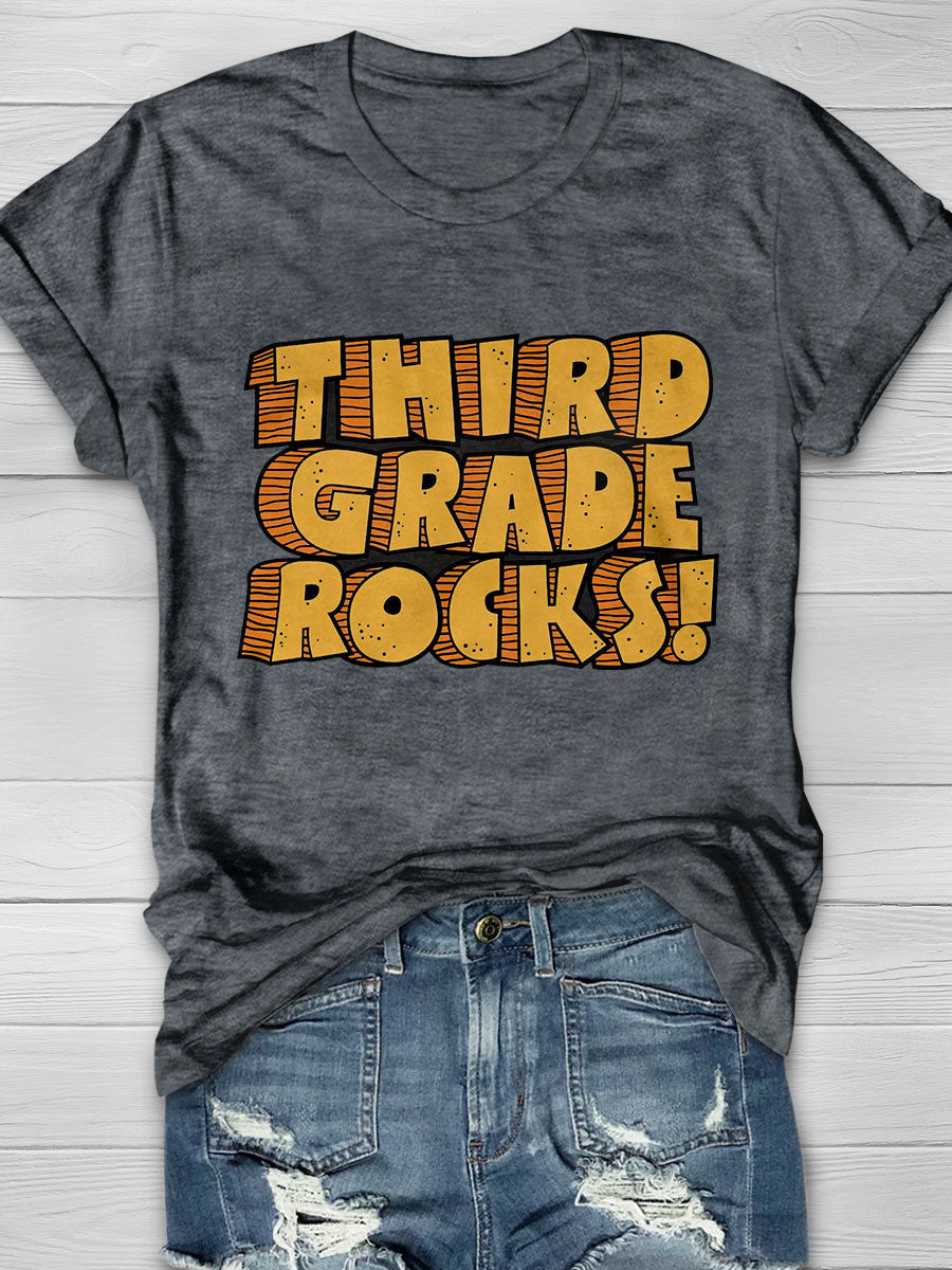 Comfort Colors® Third Grade Rock Print Short Sleeve T-shirt