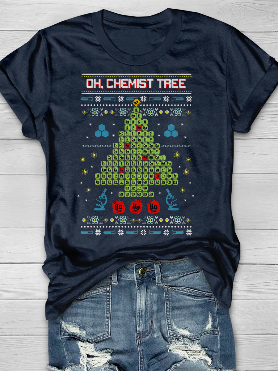Oh Chemist Tree Print Graphic T-shirts