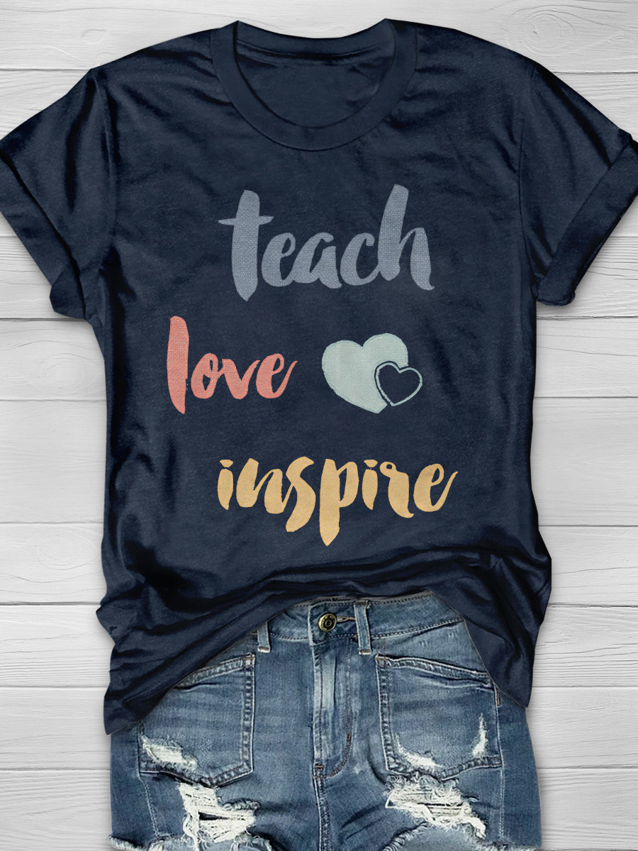 Teacher Inspiration Print Graphic T-shirts