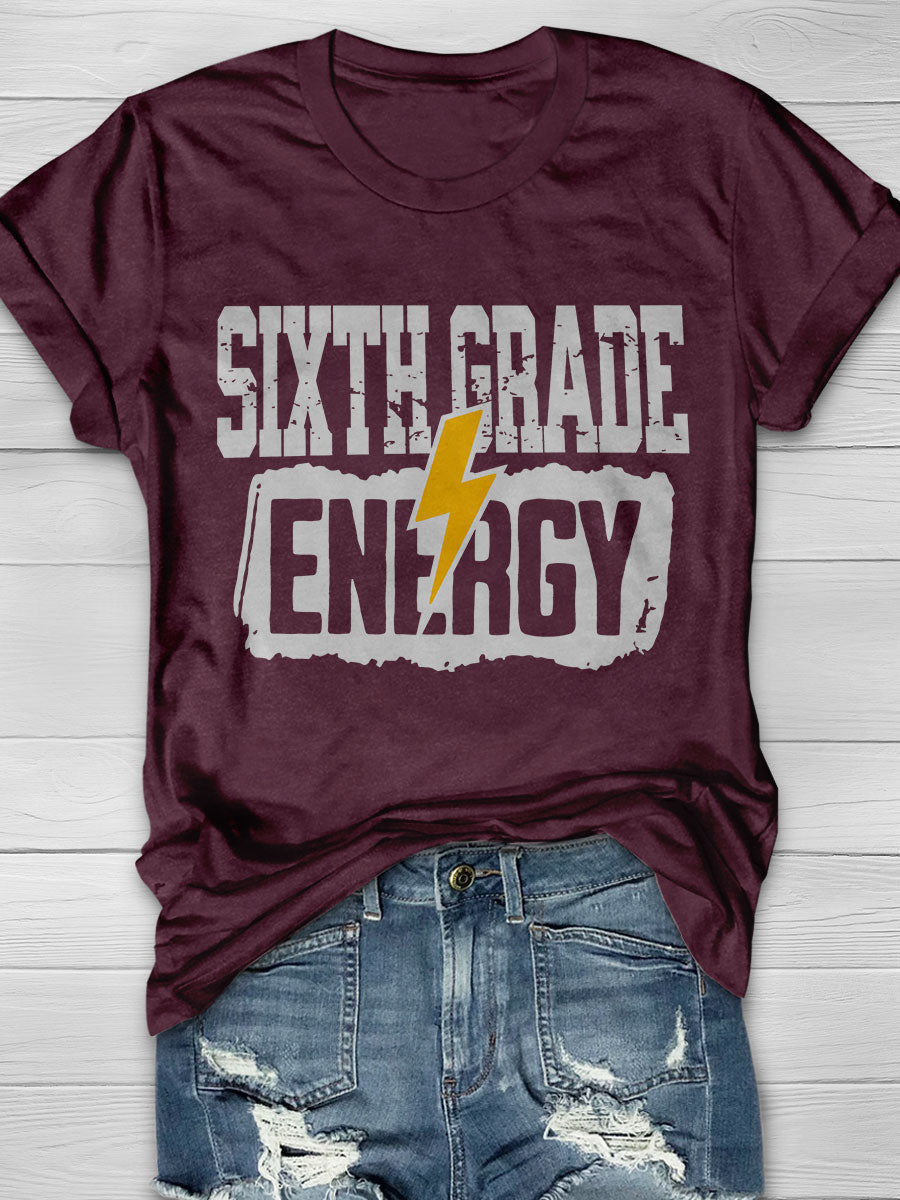 Sixth Grade Teacher Print Short Sleeve T-shirt