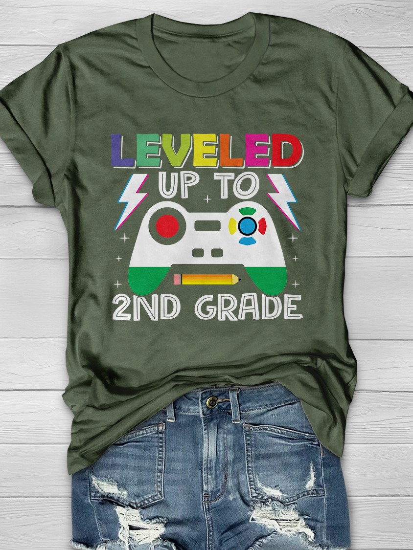 LEVELED UP TO 2ND GRADE Graphic T-shirts