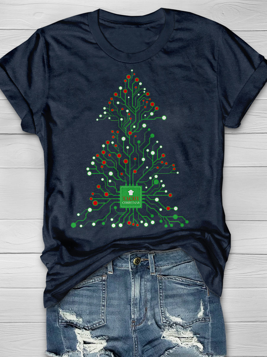 The Techy Christmas Print Graphic T-shirts