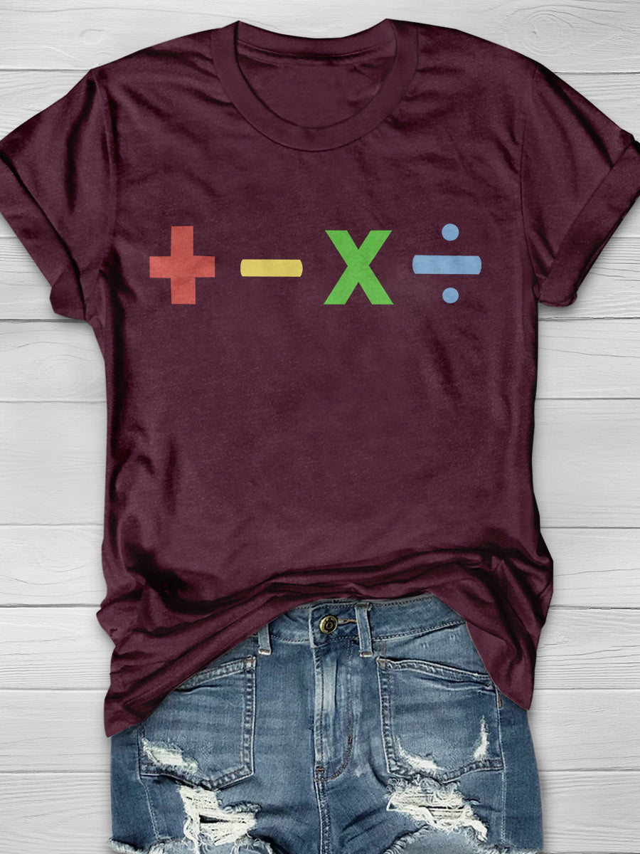 Great Teacher Math Print Graphic T-shirts