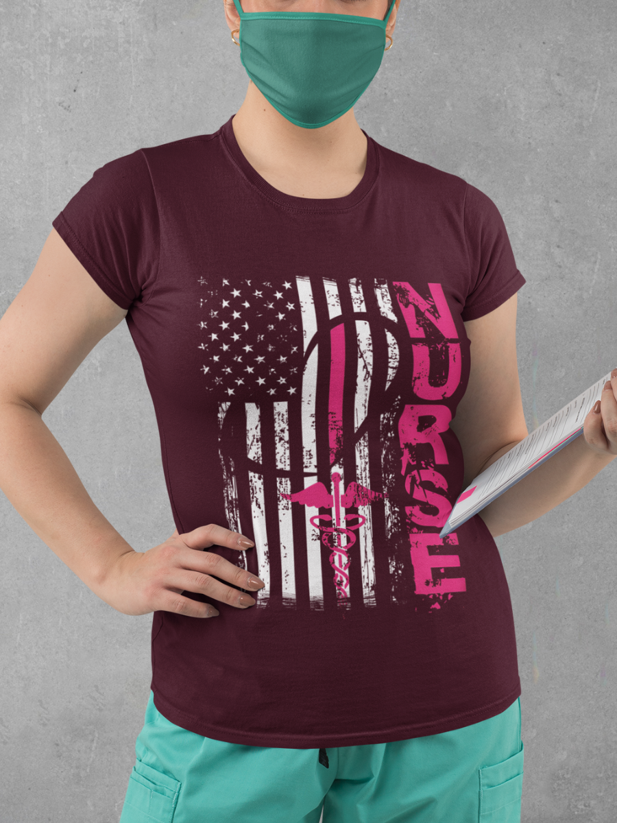 American Flag Nurse Graphic T-shirt
