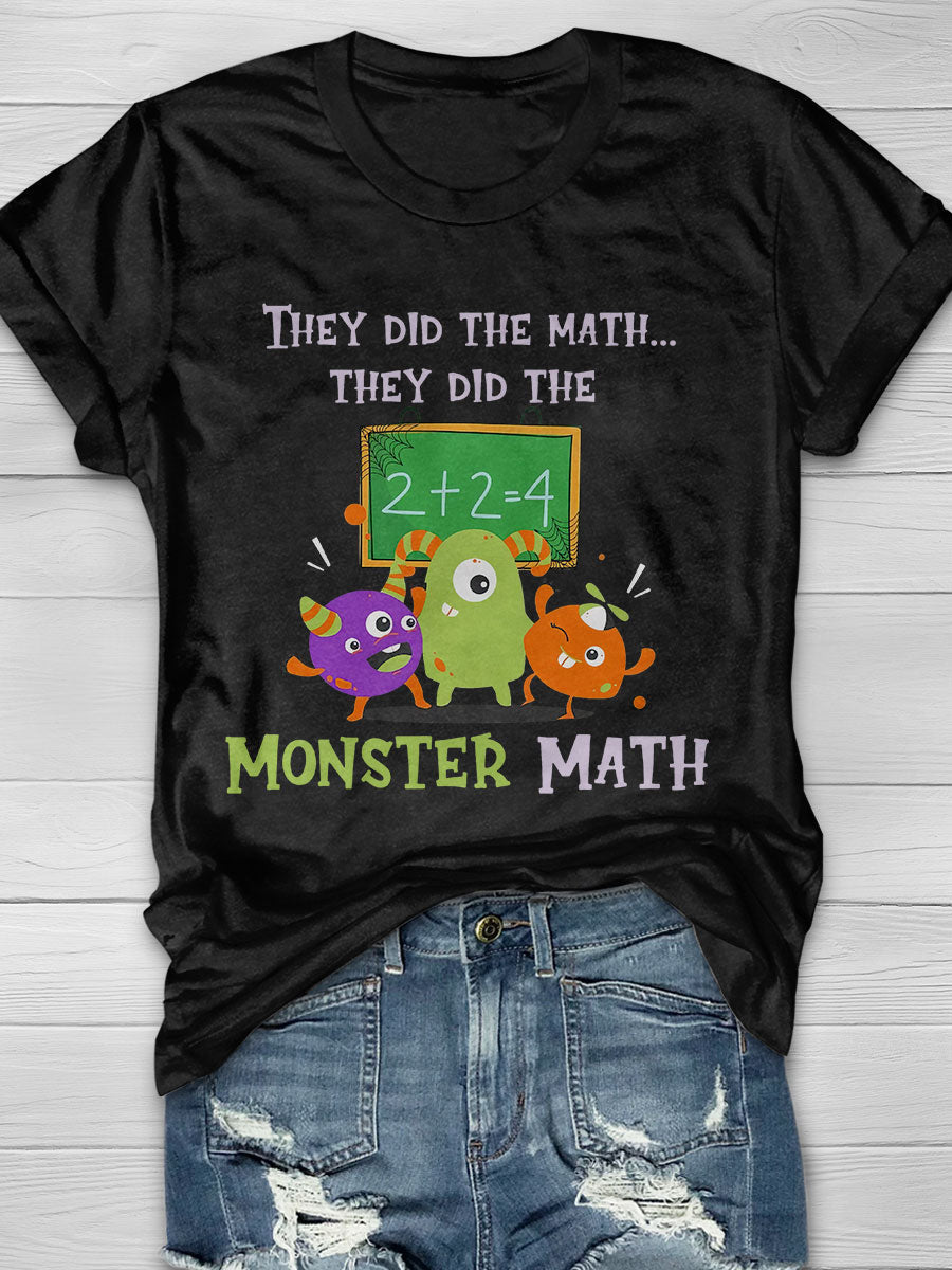 Monster Math Print Short Sleeve T-shirt