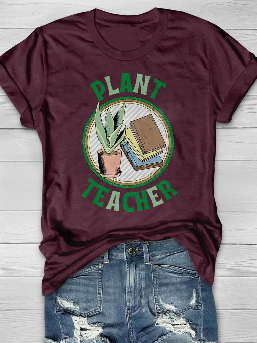 Plant Teacher Print Graphic T-shirts