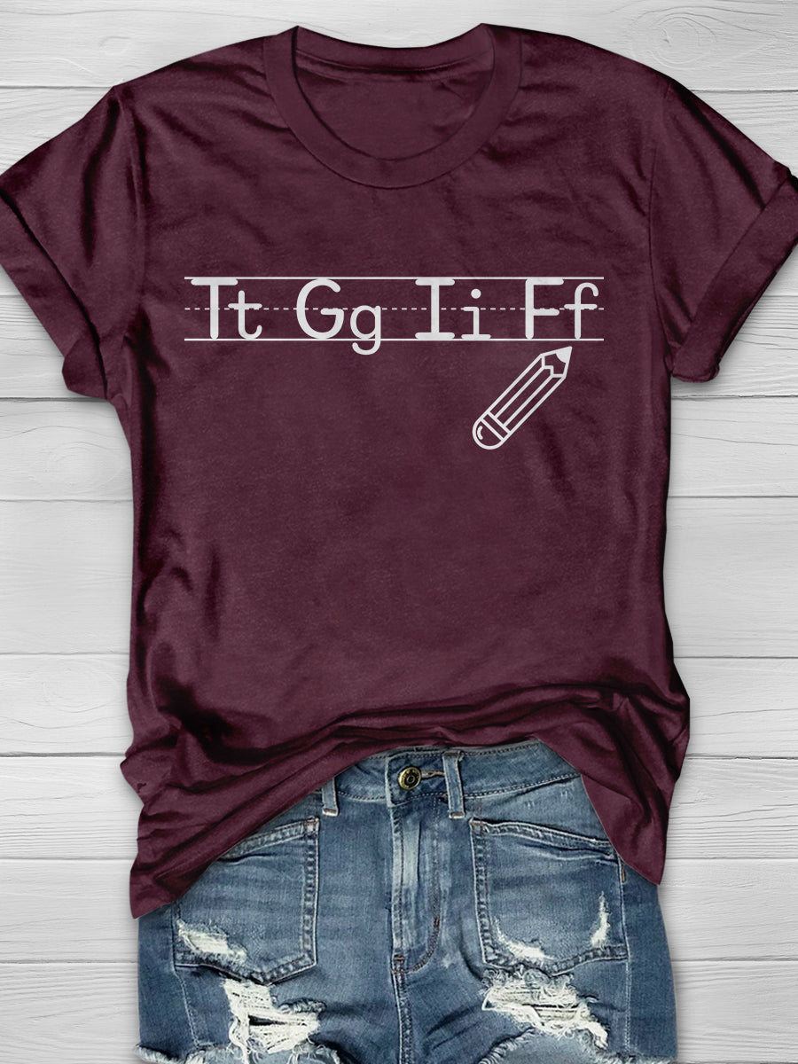 T G I F Teacher Print Graphic T-shirts