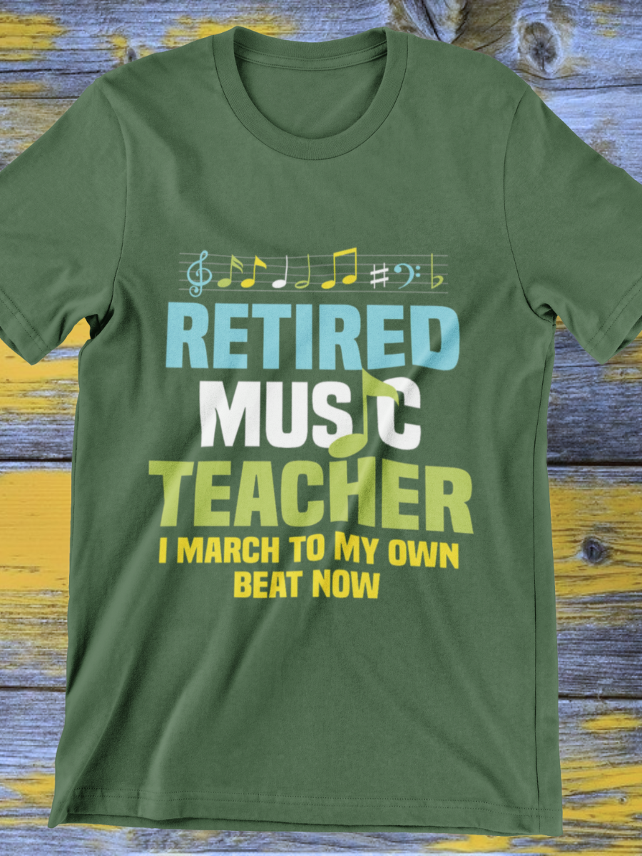 Retired Music Teacher Graphic T-shirt