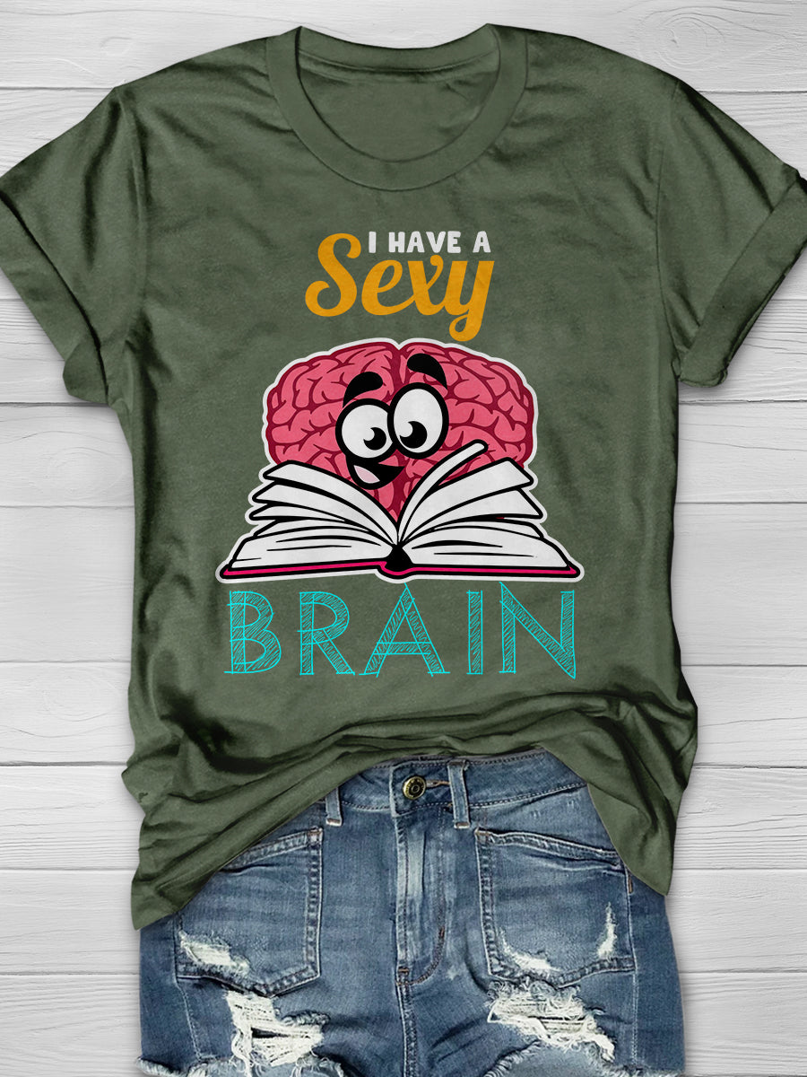 Read Sexy Brain Print Graphic T-shirts