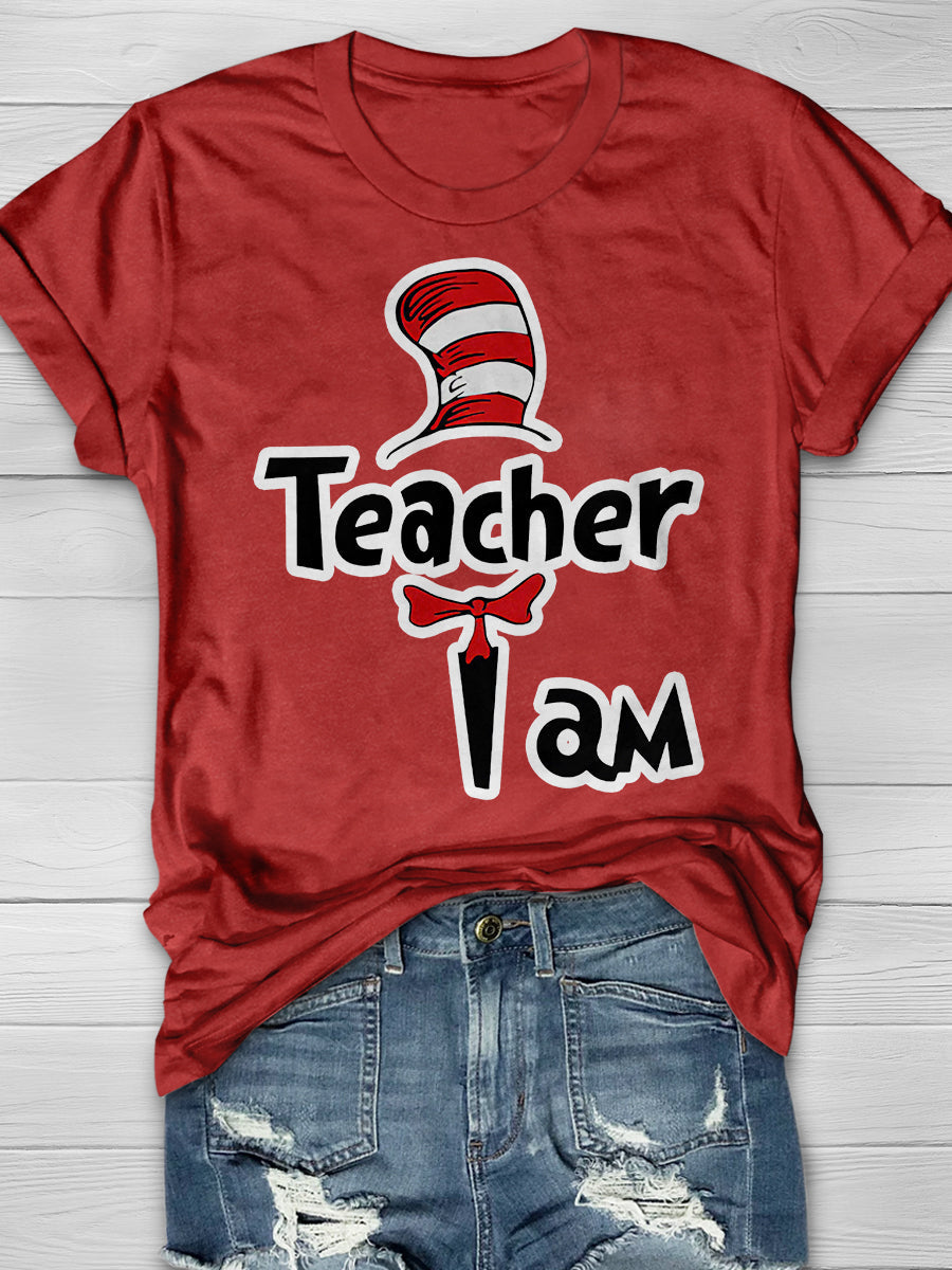 I Am Teacher Print Graphic T-shirts
