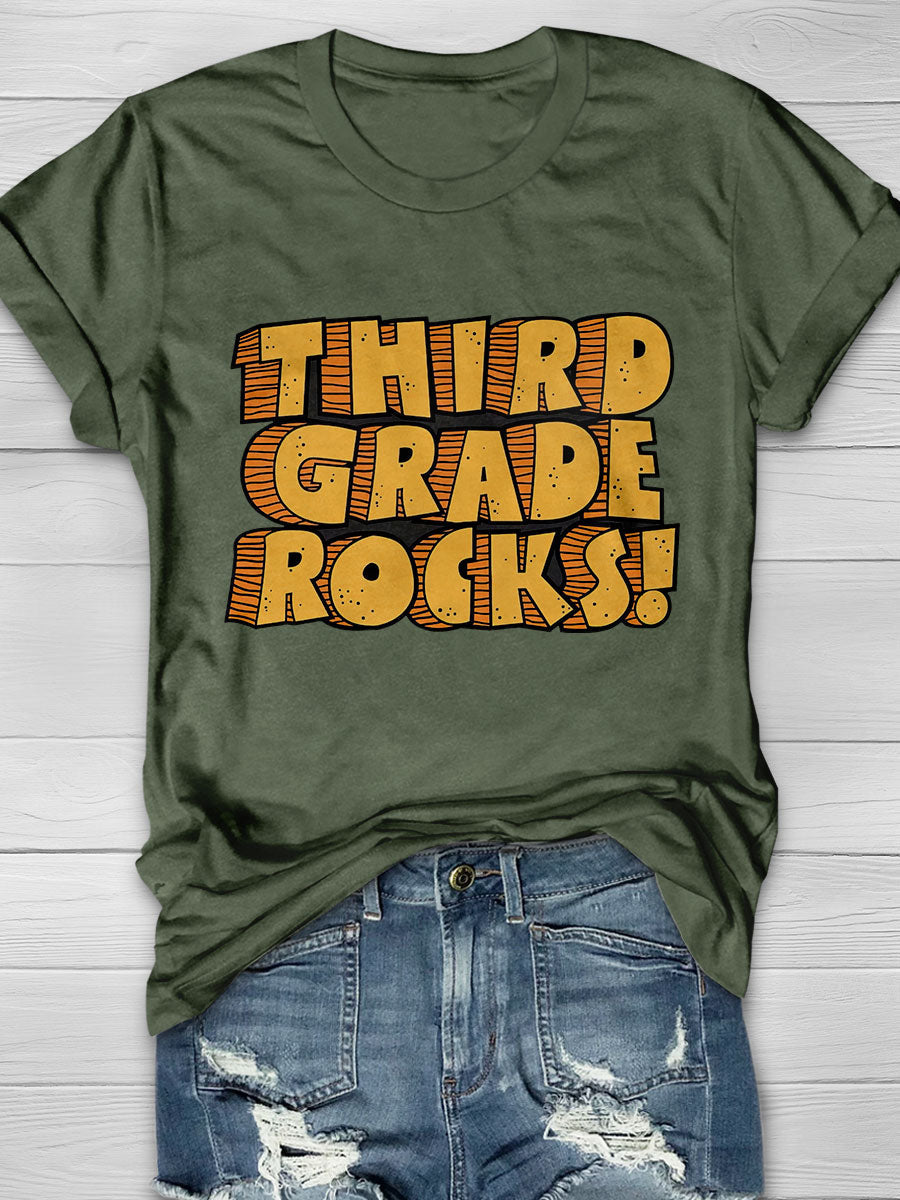 Comfort Colors® Third Grade Rock Print Short Sleeve T-shirt