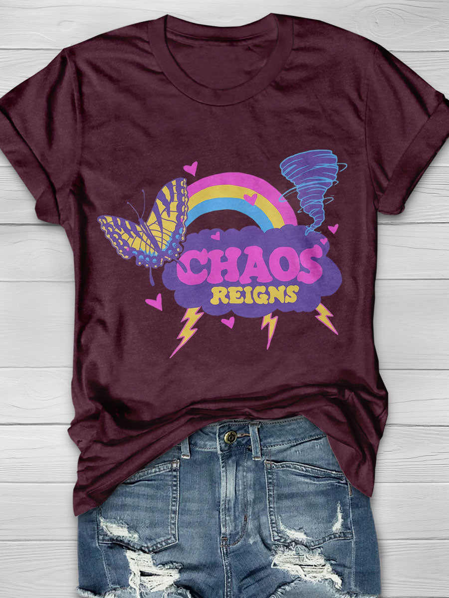 Chaos Print Short Sleeve T-shirt