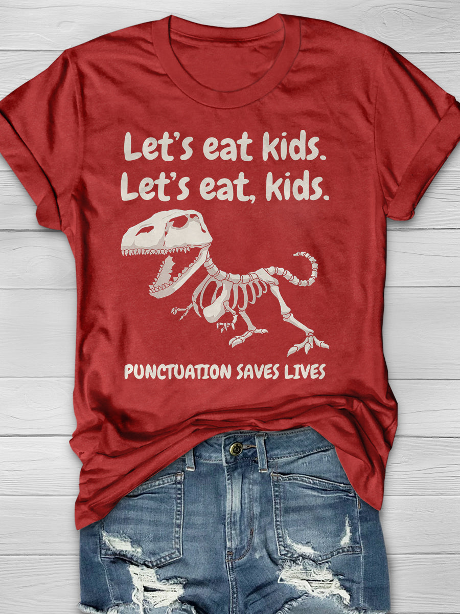 let's Eat Kids let's Eat,Kids Print Graphic T-shirts