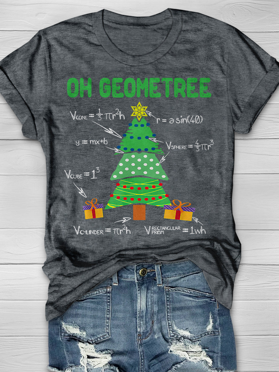 Geometry Math Teacher Christmas Print Graphic T-shirts