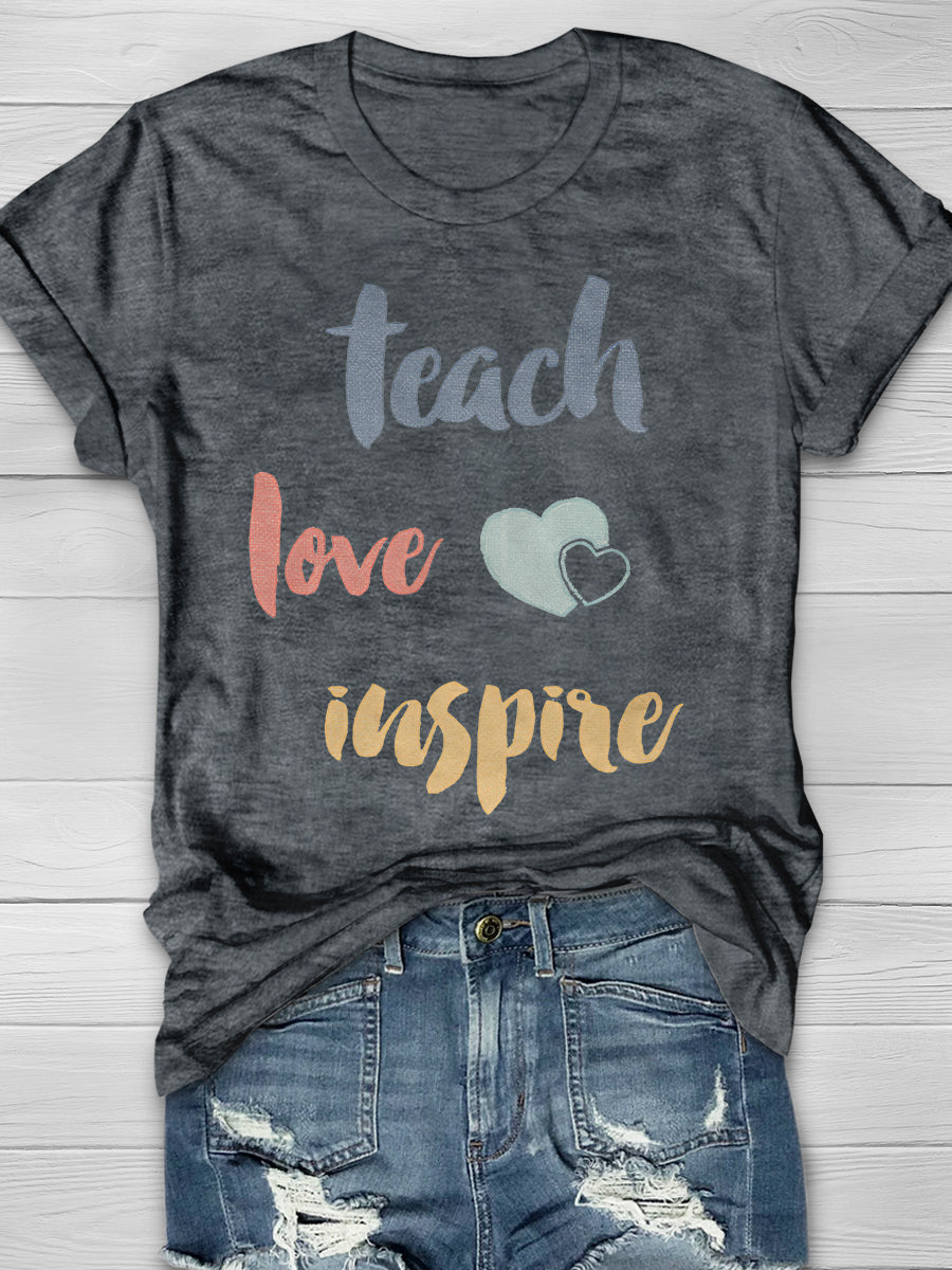 Teacher Inspiration Print Graphic T-shirts