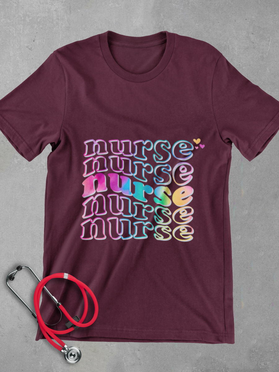 Tie-dye Nurse Graphic T-shirt