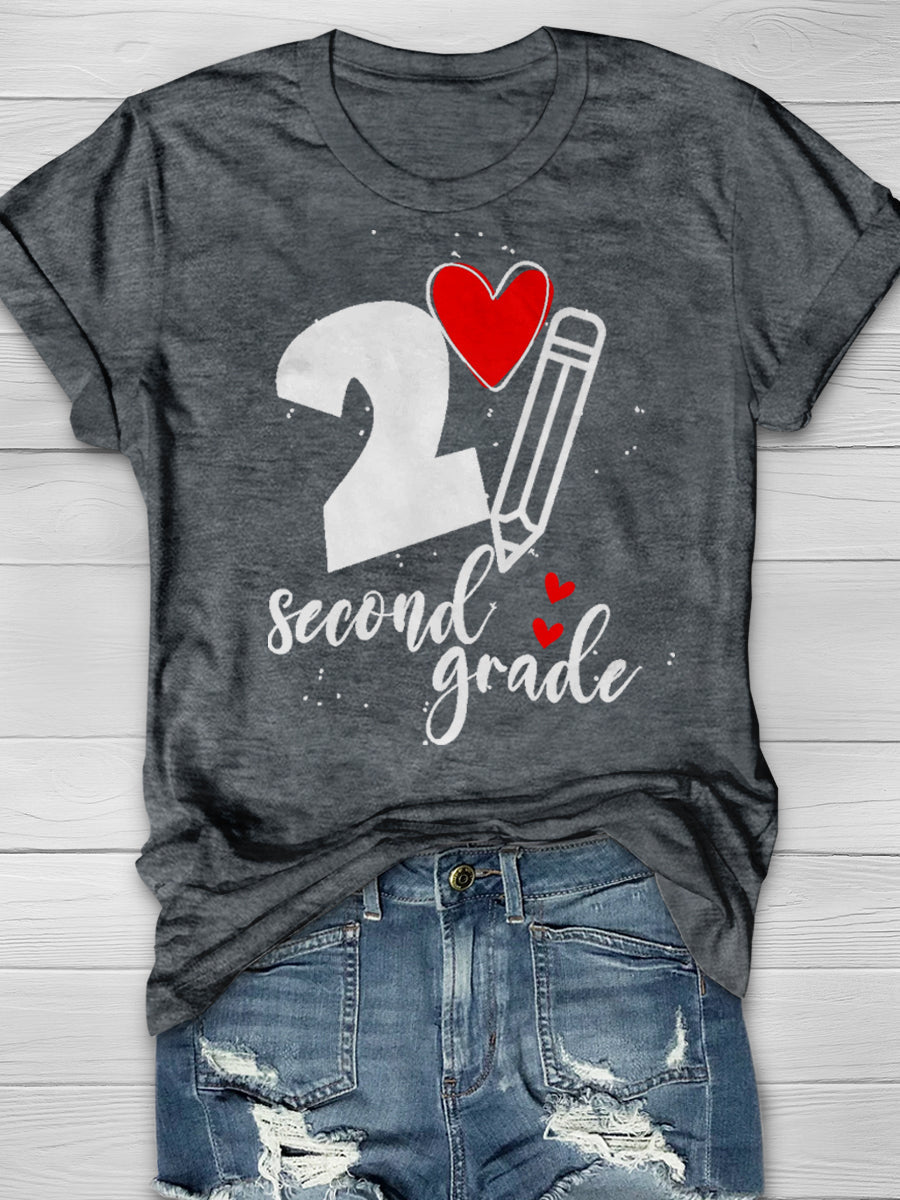 2 Second Grade Print Graphic T-shirts