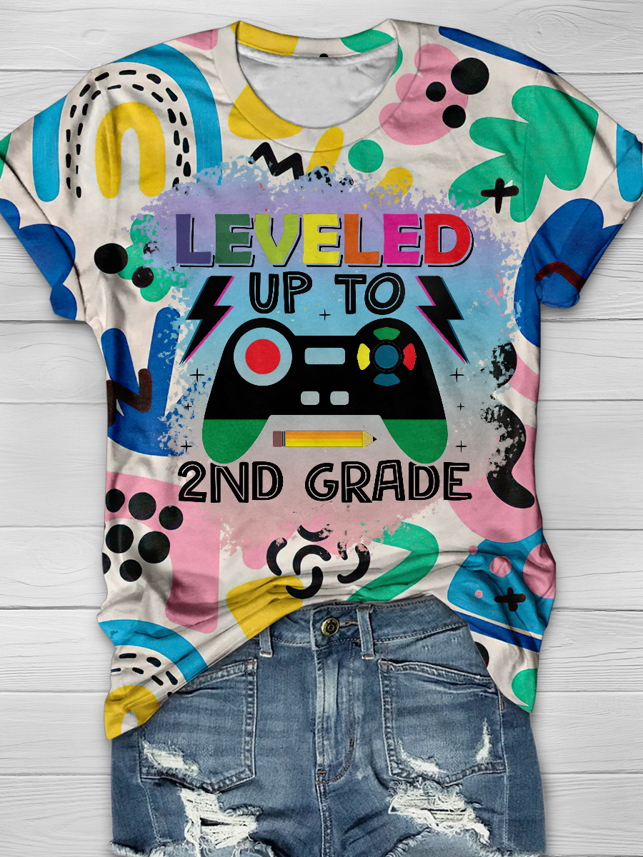 Leveled Up To 2nd Grade Full Print T-shirt