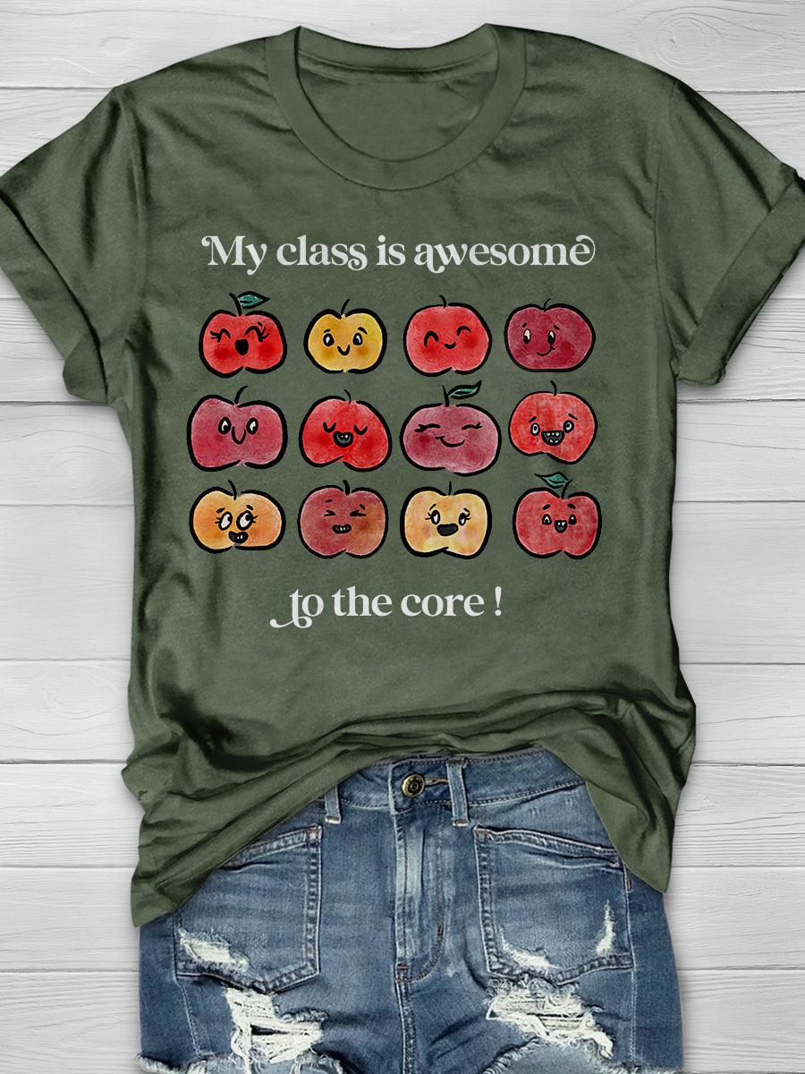 My Class Is Awesome To The Core! Print Graphic T-shirts