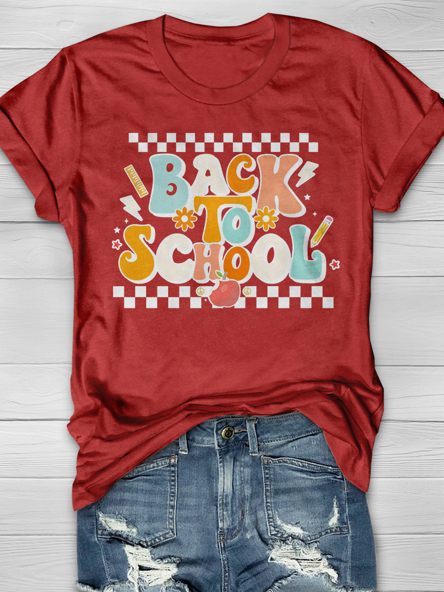 Back To School Print Graphic T-shirts