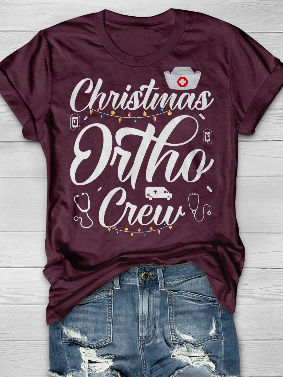 Christmas Ortho Crew Print Short Sleeve T-shirt