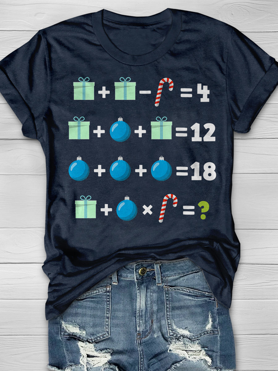 Funny Math Teacher Christmas Print Graphic T-shirts