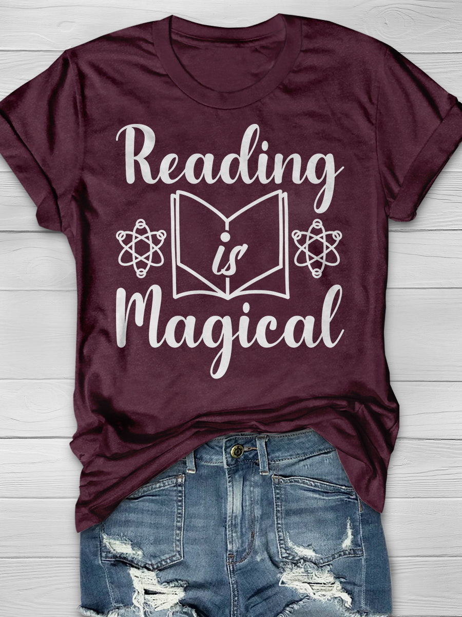 Reading Is Magical Print Graphic T-shirts