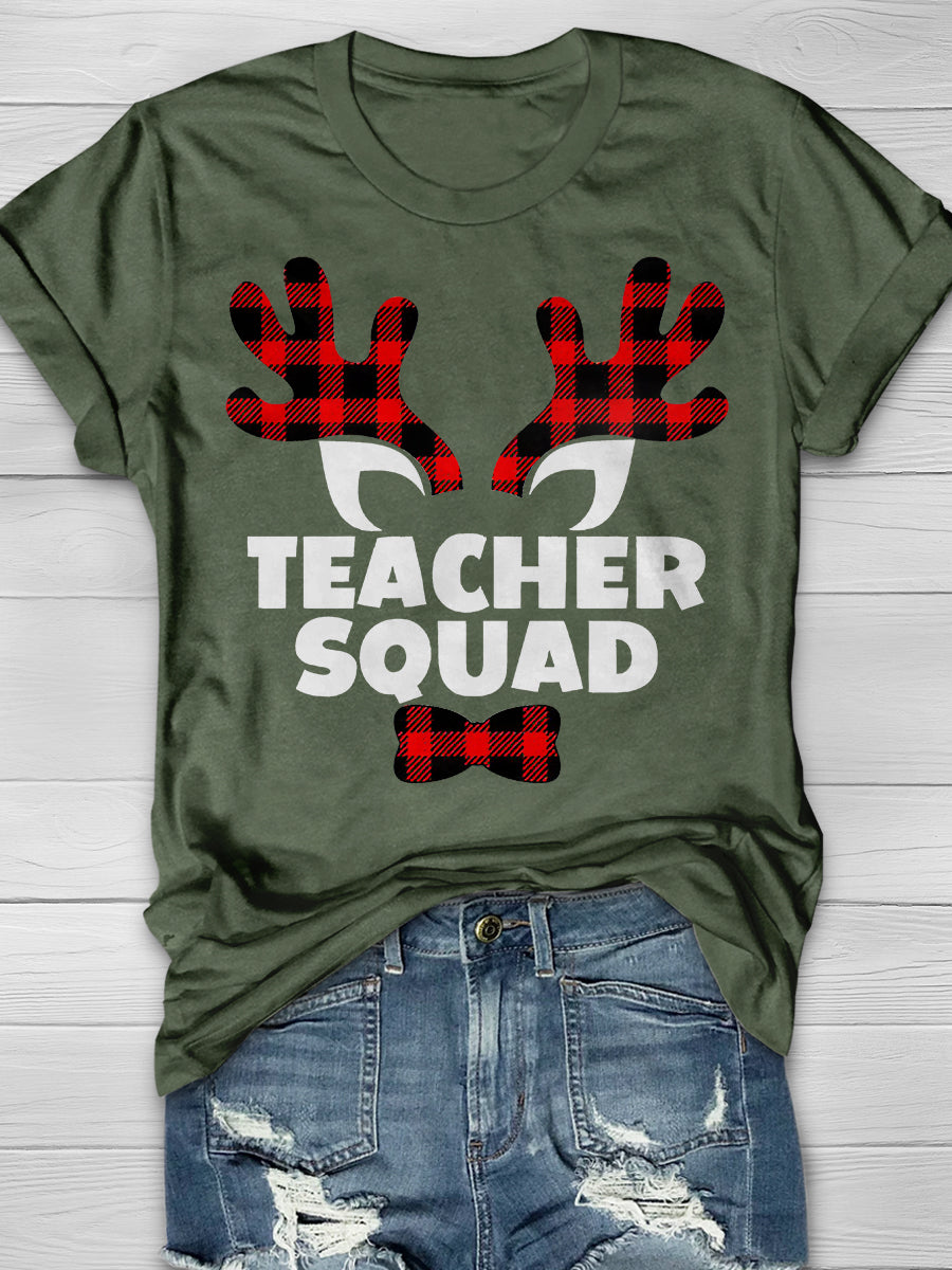Teacher Squad Christmas Print Graphic T-shirts