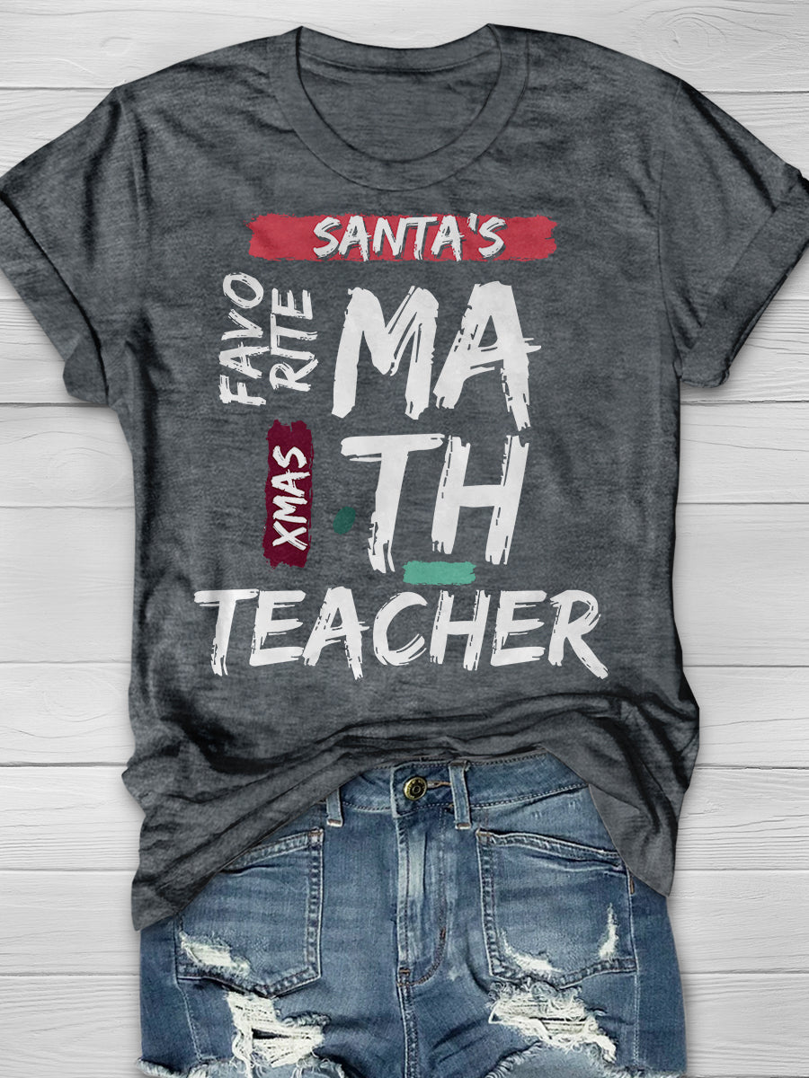 Christmas Math Teacher Print Graphic T-shirts