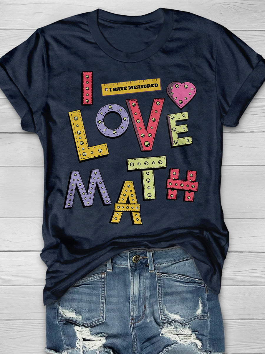 I Love Math Print Graphic T-shirts