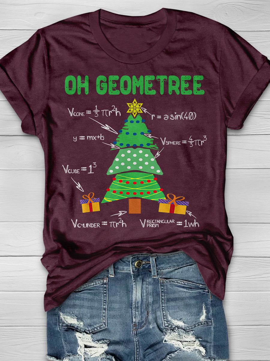 Geometry Math Teacher Christmas Print Graphic T-shirts
