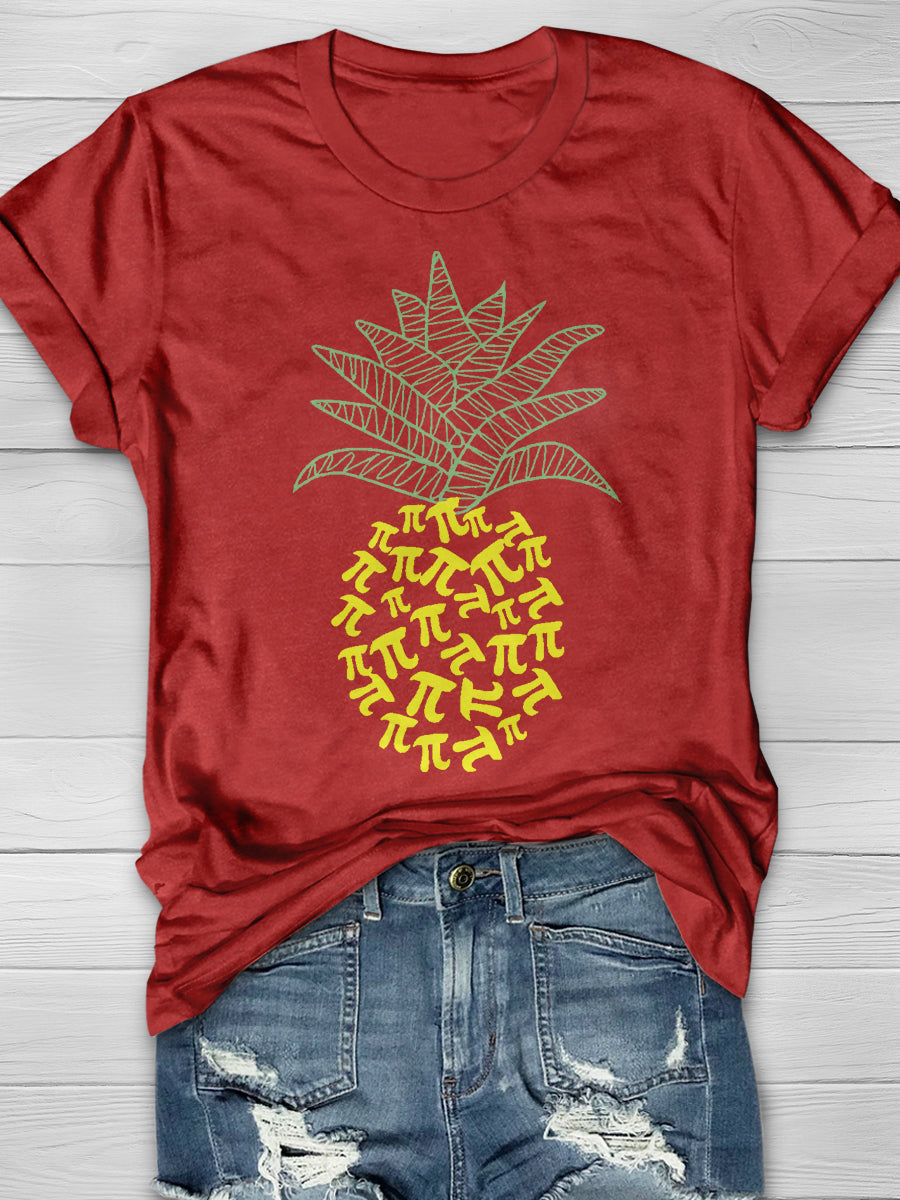 Pineapple Math Print Graphic T-shirts