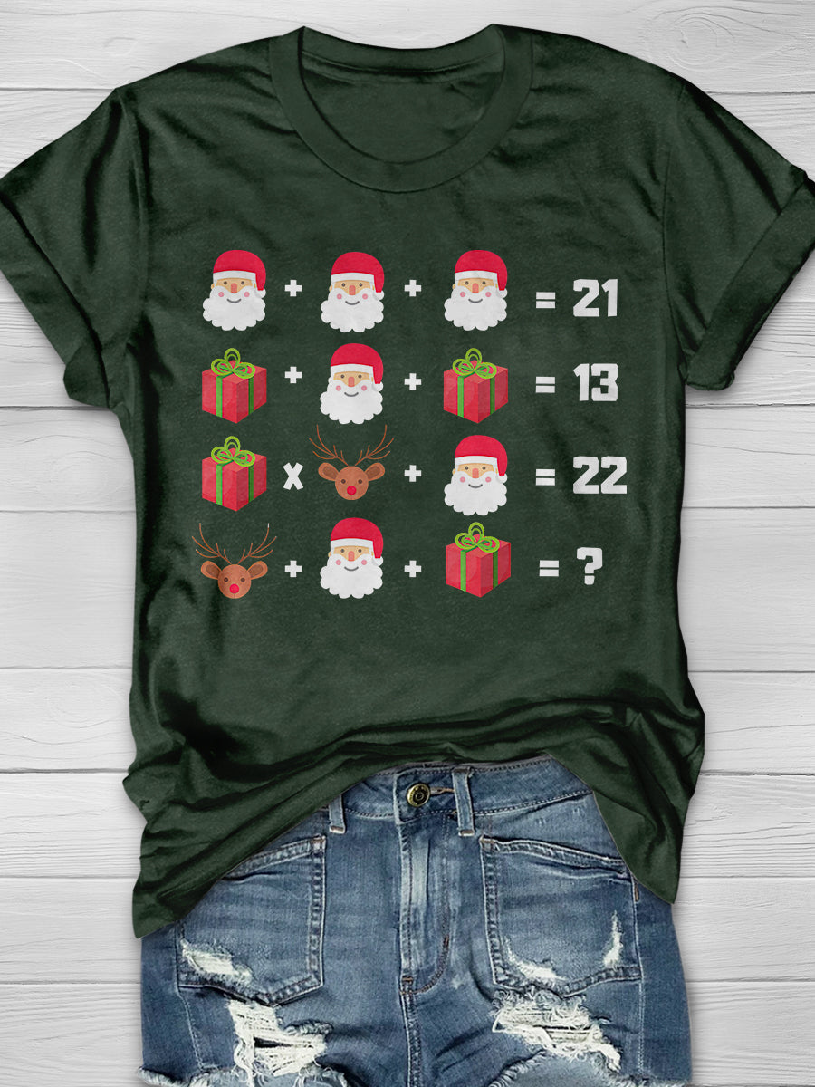 Christmas Math Print Graphic T-shirts