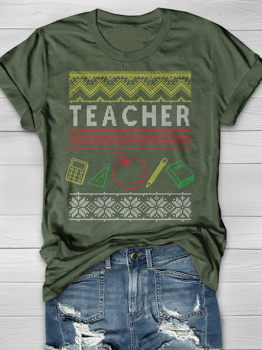 Teacher Print Graphic T-shirts