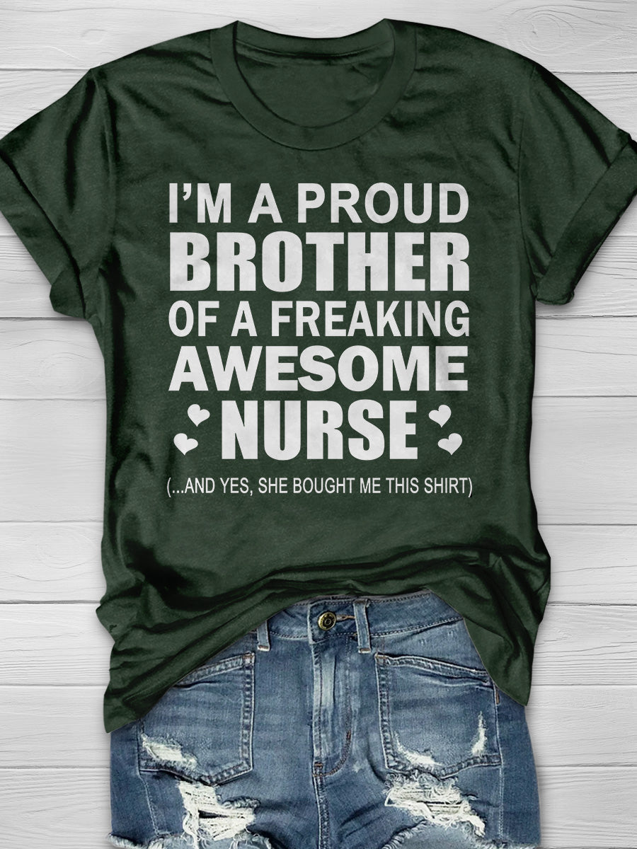 Awesome Nurse Print Short Sleeve T-shirt