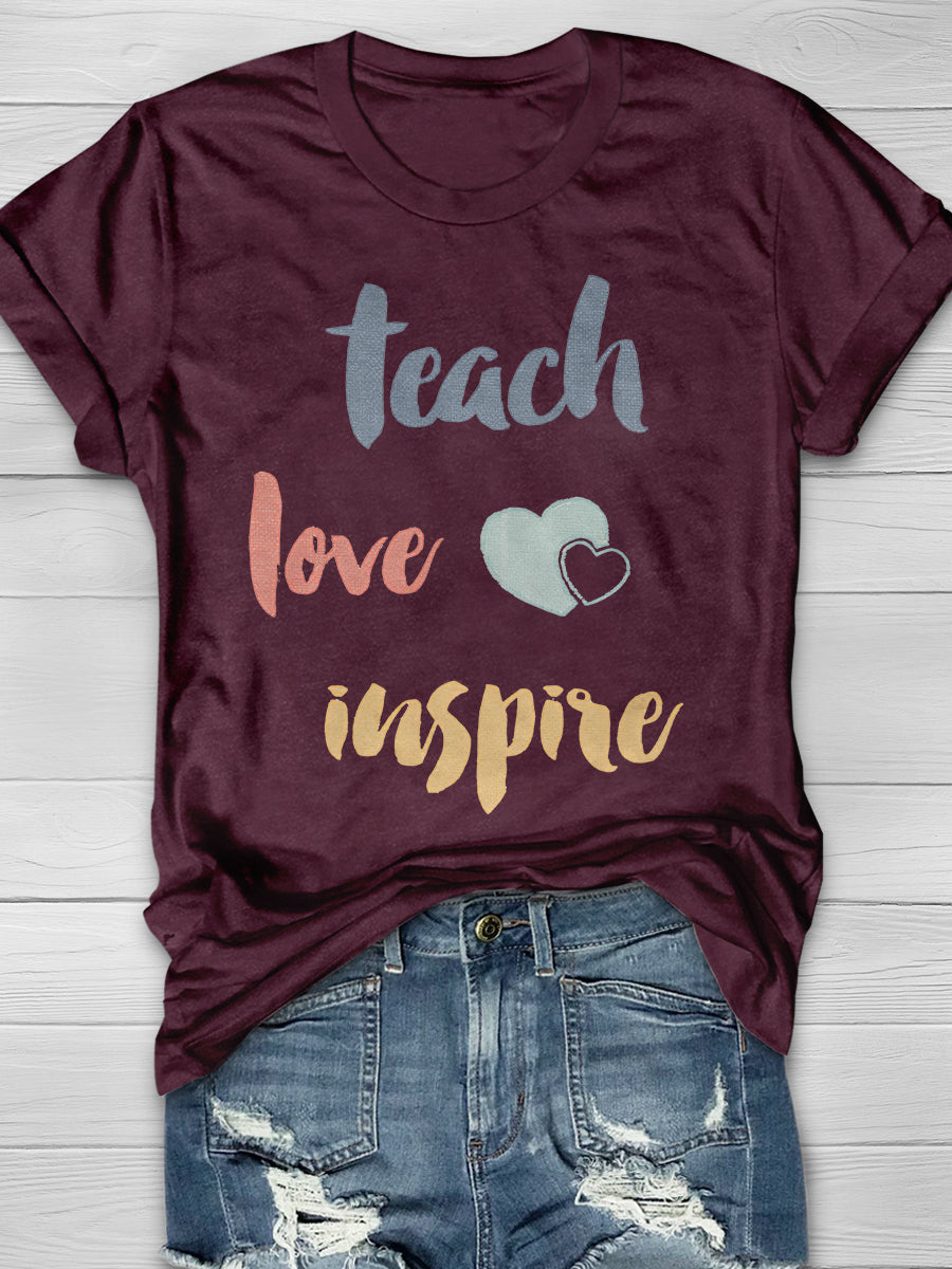 Teacher Inspiration Print Graphic T-shirts