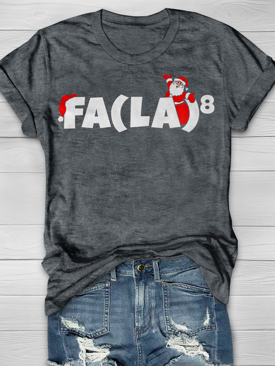 Funny Math Teacher Christmas Fa (La)8 Print Graphic T-shirts