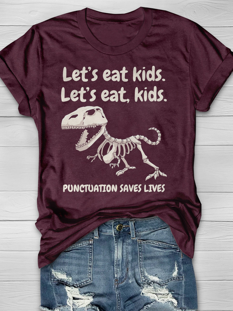 let's Eat Kids let's Eat,Kids Print Graphic T-shirts