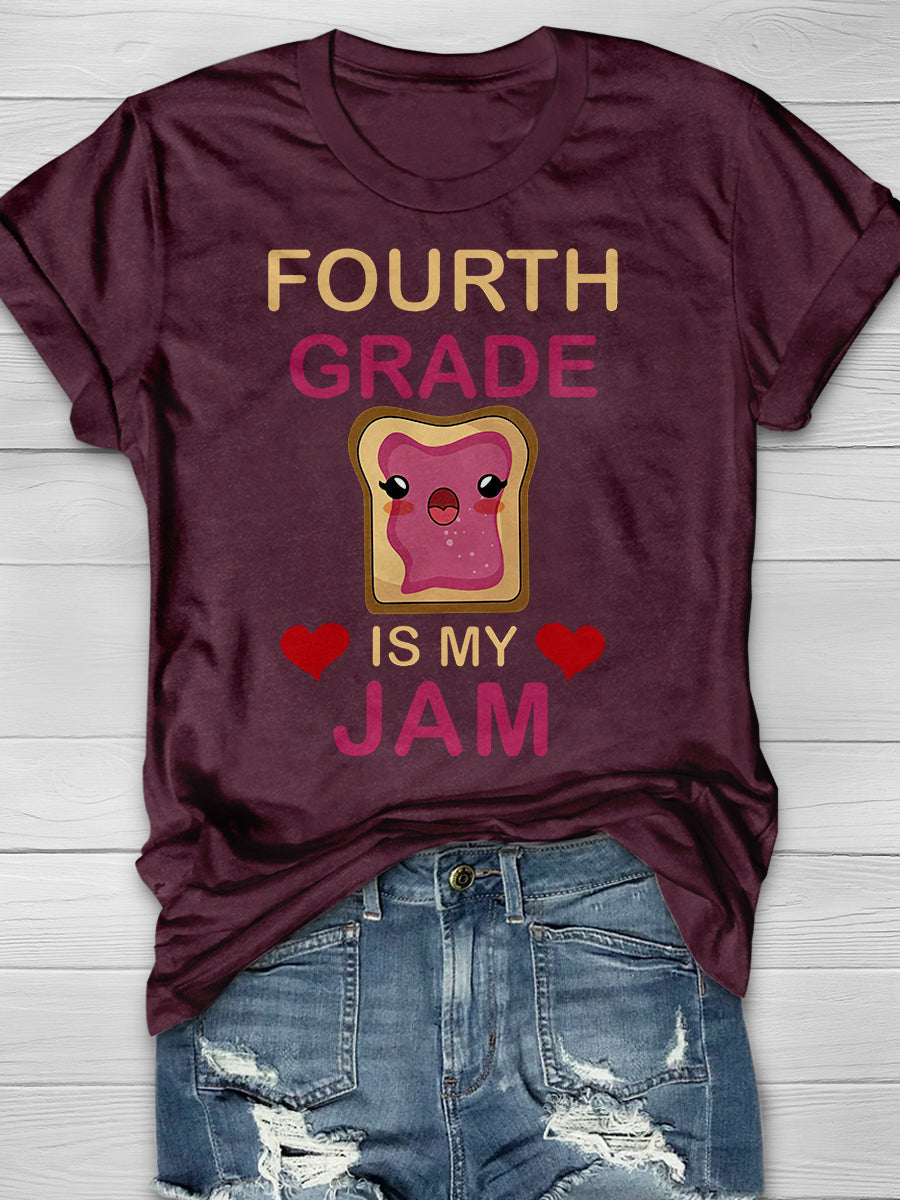 Fourth Grade Is My Jam Print Graphic T-shirts