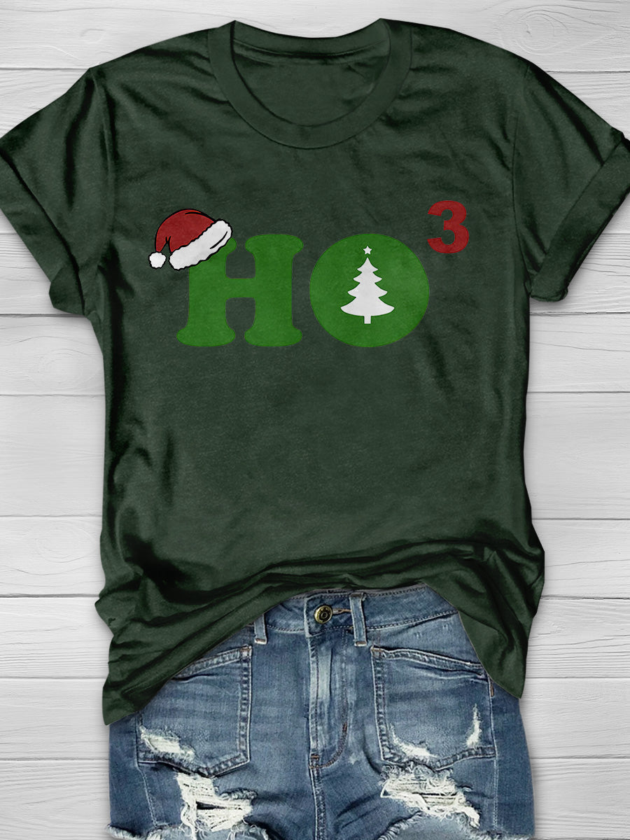 Ho Cubed Merry Christmas Print Graphic T-shirts